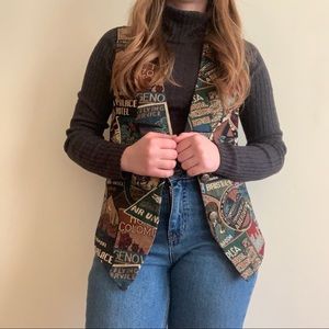 Vintage 90s carpet vest